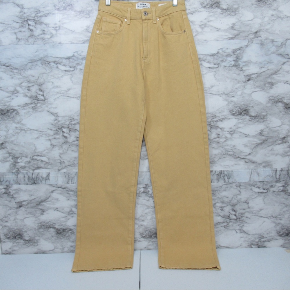 Cotton On Yellow High-Waisted Loose Straight Denim Jeans Size 2